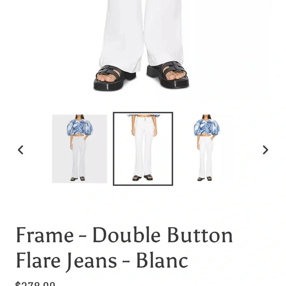 Frame Double Button NWT WHITE FLARE JEAN - Picture 7 of 13